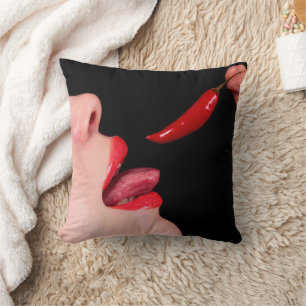 Coussin Lèvres piment