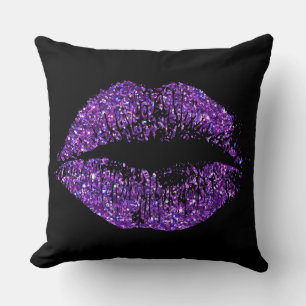 Coussin Lèvres pourpres #3 de parties scintillantes