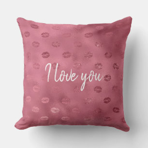 Coussin Lèvres rose Glitzy