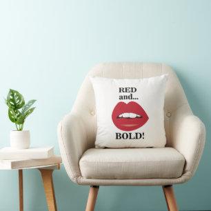 Coussin Lèvres Rouges et Audacieuses