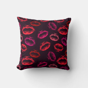 Coussin Lèvres rouges imprimer motif transparent