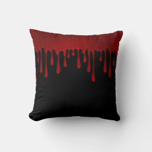 Coussin Lèvres Satinées Rouges À Déchets De Sang Halloween