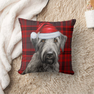 Coussin Lévrier Irlandais Noël Plaid Rouge Fêtes