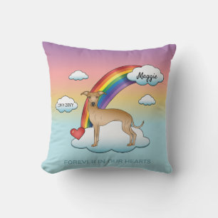 Coussin Lévrier Italien Fauve Mémorial Arc-en-Ciel Chien M