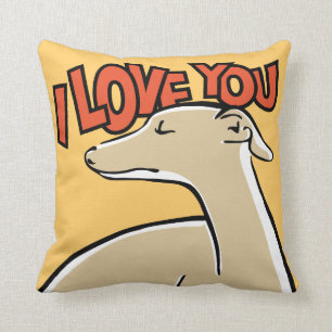 Coussin Lévrier stylisé "I love You"