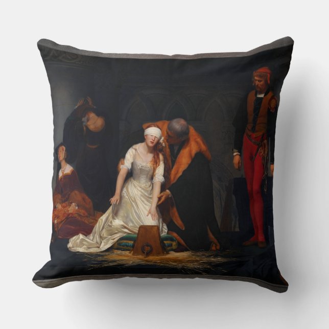 Coussin L'exécution de Lady Jane Grey par Paul Delaroche (Recto)