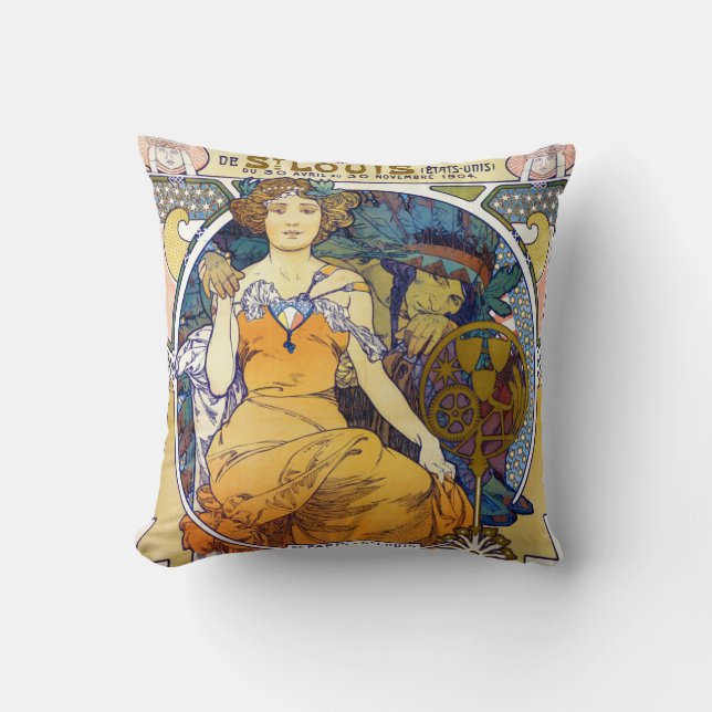 Coussin L'exposition Saint-Louis, Mucha (Recto)
