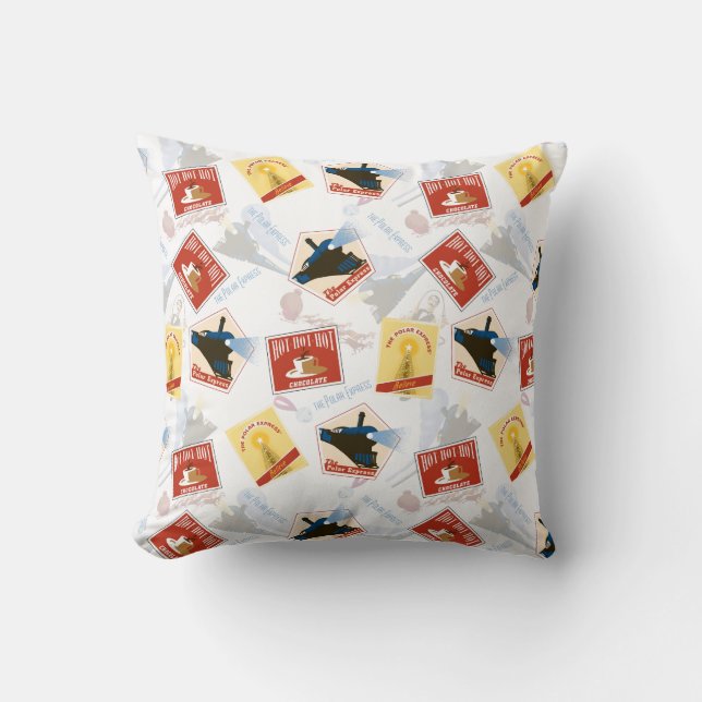 Coussin L'Express polaire | Motif d'autocollant rétro (Recto)