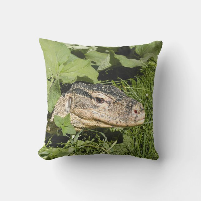 Coussin Lézard de moniteur de l'eau (Recto)