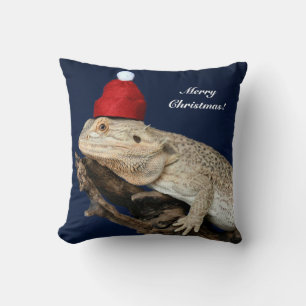 Coussin Lézard Dragon Porté Personnalisé - Santa Hat