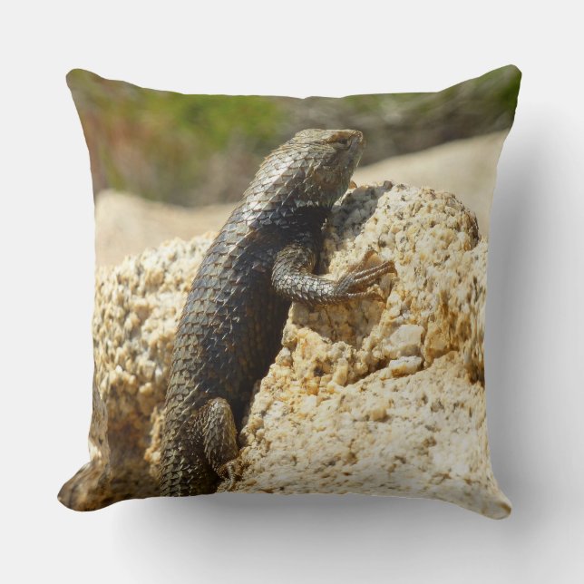Coussin Lézard épineux à dos jaune à Joshua Tree (Recto)