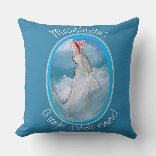 Coussin Lézard géant préhistorique, - Masasaurus Thro (Recto)