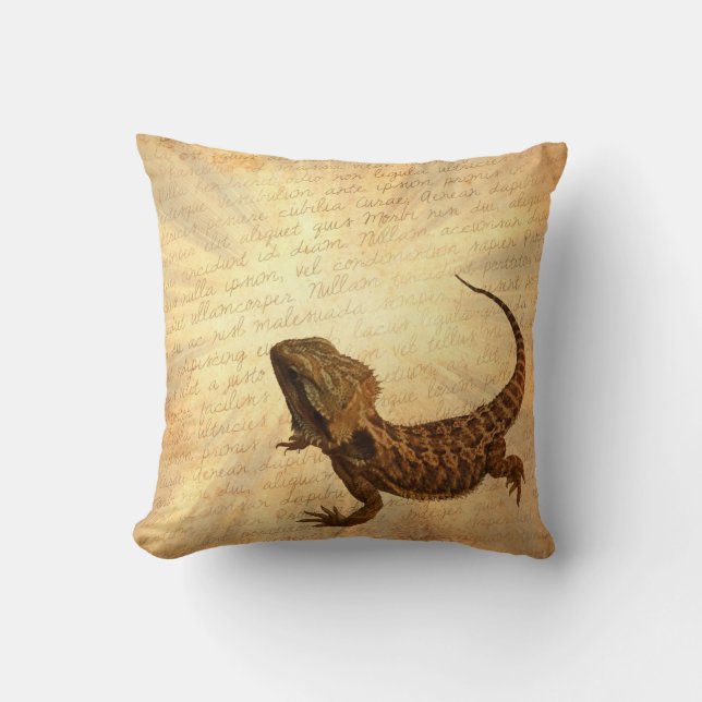 Coussin Lézard sur une lettre (Recto)
