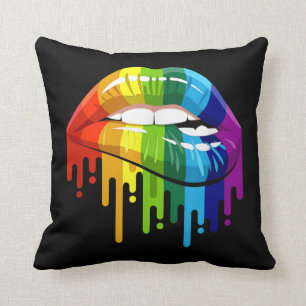 Coussin LGBT Rainbow Lip Gay pride