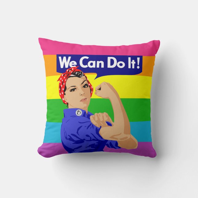 COUSSIN LGBTQ ROSIE THE RIVETER : NOUS POUVONS LE FAIRE ! (Recto)