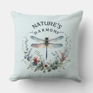 Coussin L'harmonie de la nature - libellule artistique