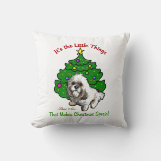 Coussin Lhasa Apso Noël