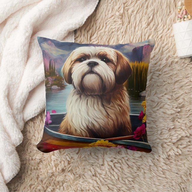 Coussin Lhassa Apso sur une rame : une aventure Pittoresqu (Couverture)