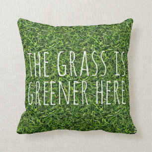 Coussin L'Herbe Est Plus Verte Ici