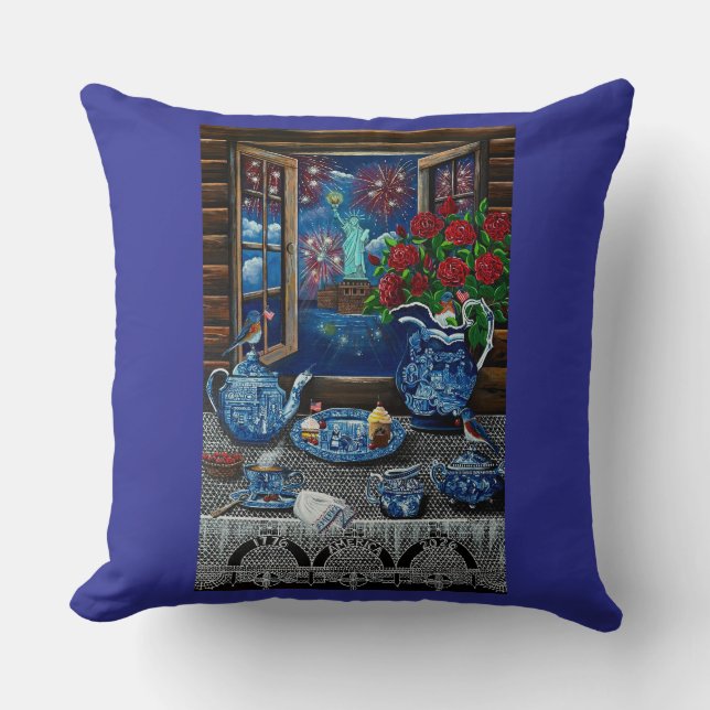 Coussin L'heure du thé délice de Liberty ! (Recto)