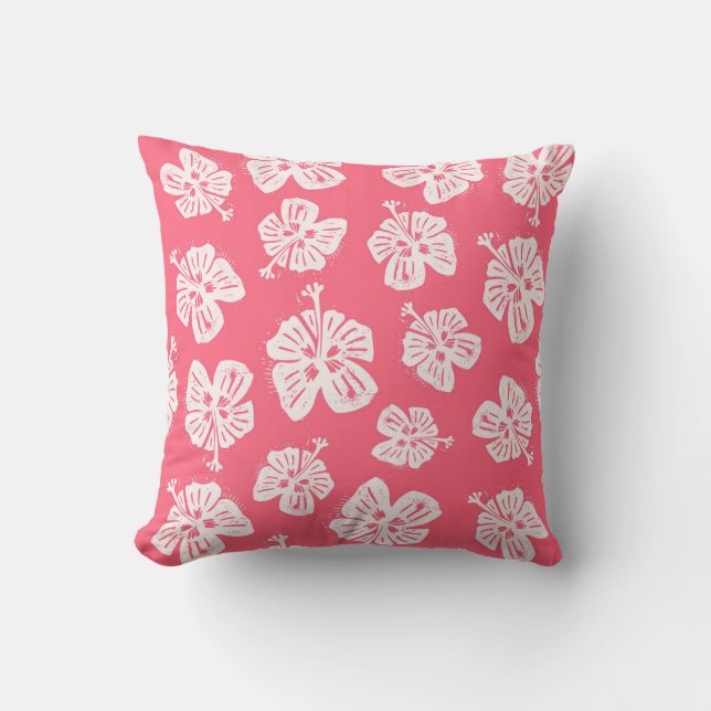 Coussin L'hibiscus tropical pour un peu de paradis chez so (Recto)