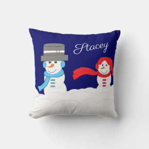 Coussin L'hiver est neigeux : Bleu foncé