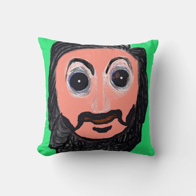 Coussin L'Homme à la Moustache en Queue de Lion (Recto)
