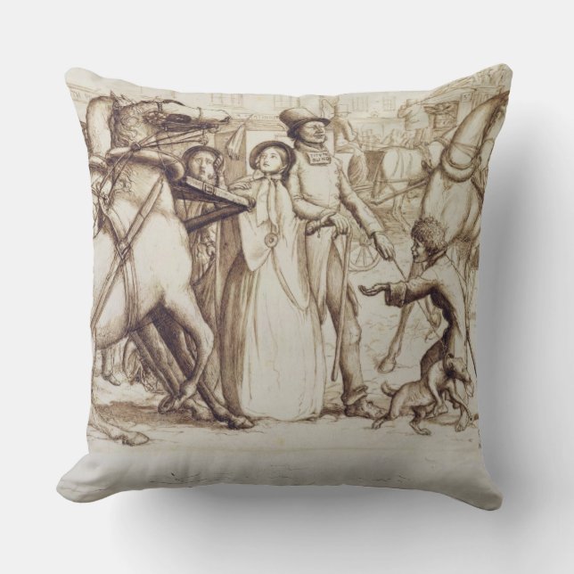Coussin L'homme aveugle, 1853 (stylo, encre, lavage et (Recto)