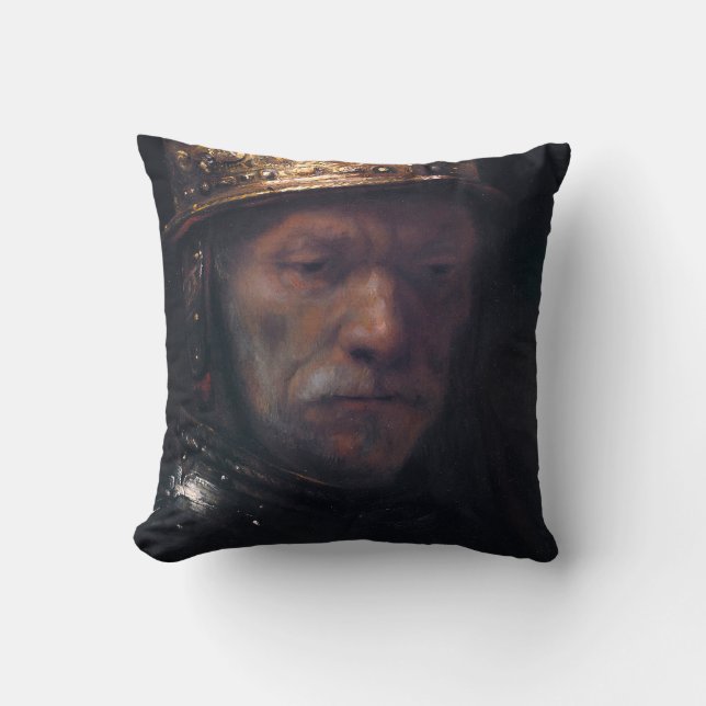 Coussin L'homme de Rembrandt dans un casque d'or (Recto)