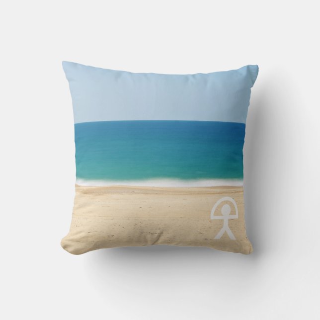 Coussin L'homme indien chanceux sur la plage espagnole (Recto)
