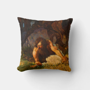Coussin L'homme sauvage de l'île Tabor par N. C. Wyeth