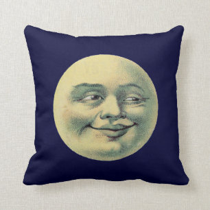 Coussin L'homme Vintage dans la lune