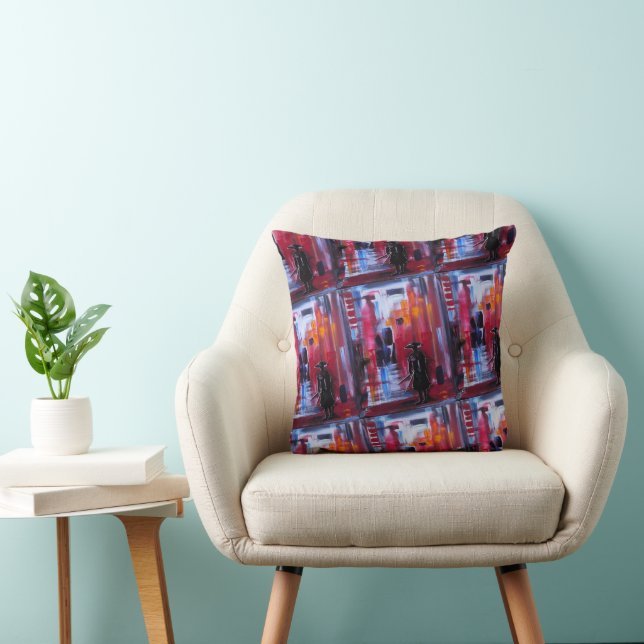 Coussin L'Horizon du Samouraï Peinture par Alfred Fox (Chaise)