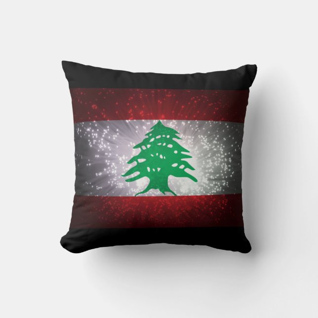 Coussin Liban Feu de Drapeau (Recto)