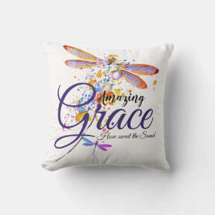 Coussin Libellule Amazing Grace éclaboussure 
