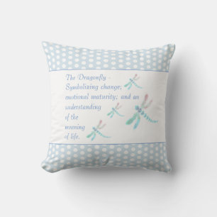 Coussin libellule   Belle mode bleue et blanche