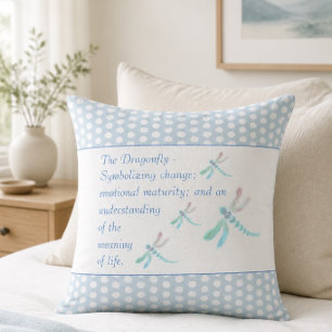 Coussin Libellule Belle mode bleue et blanche