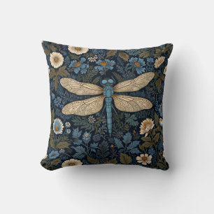 Coussin Libellule bleue vintage