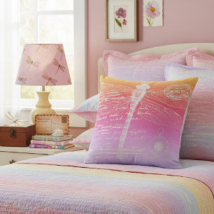 Coussin Libellule dégradé pastel