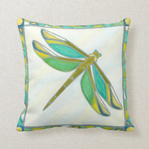 Coussin Libellule en pastel lumineuse par fuite de Vanna