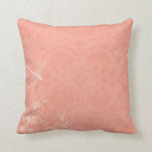 Coussin Libellule florale de pêche