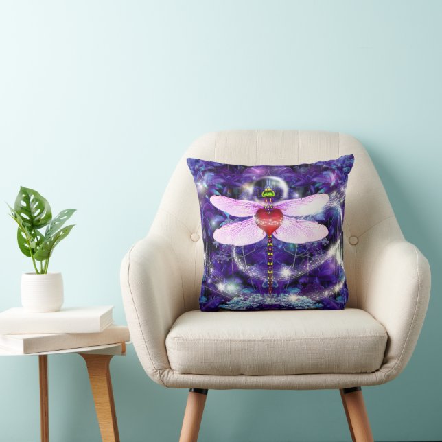 Coussin Libellule & Lumières Féeriques (Chaise)