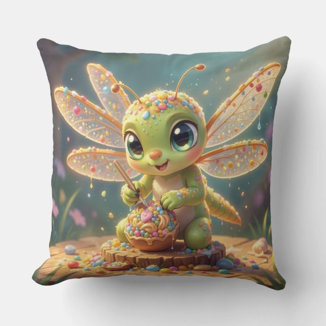 Coussin Libellule – Nectar stellaire de la nuit silencieus (Recto)