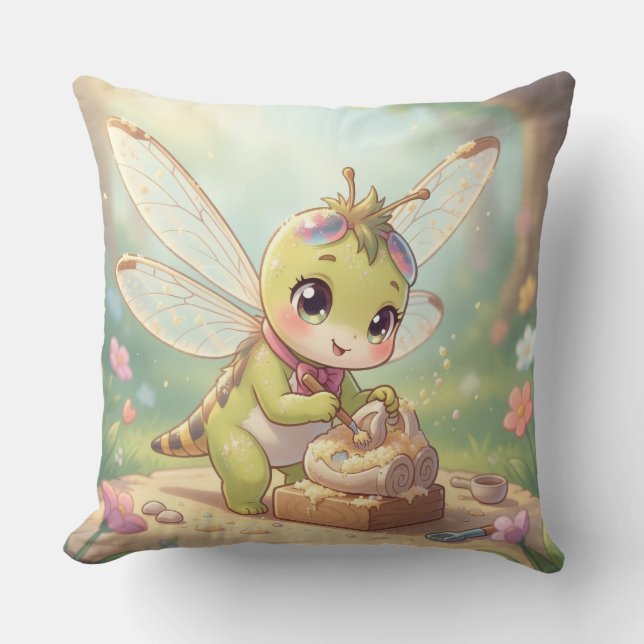 Coussin Libellule – Nectar stellaire de la nuit silencieus (Recto)