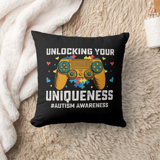 Coussin Libérer Votre Unicité Autisme Jeu Joueur (Couverture)