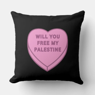 Coussin Libérez-vous ma Palestine ? Cute Candy Coeur doux