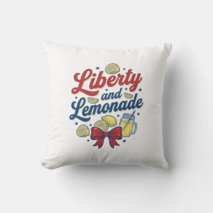 Coussin Liberté et limonade patriotique citron vecteur T-s
