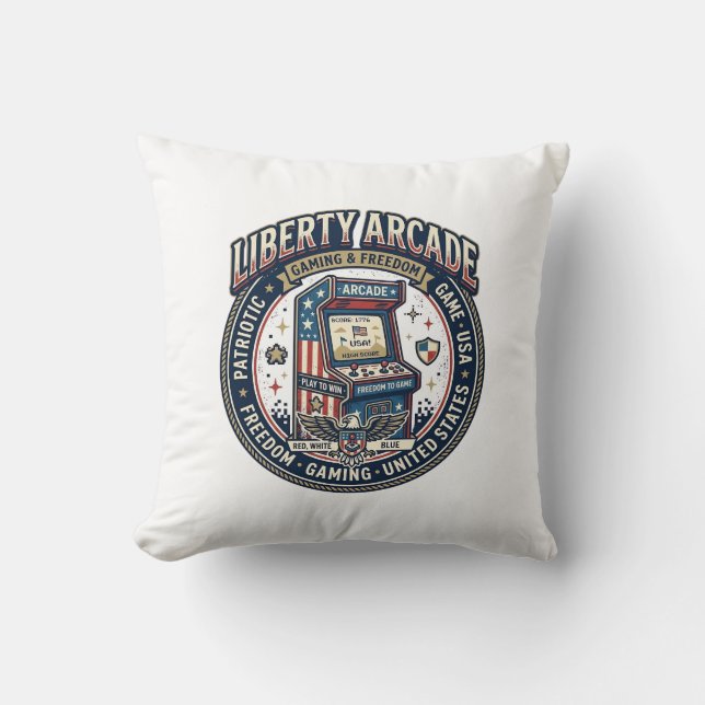 Coussin Liberty Arcade Patriotique Arcade Gamer US (Recto)