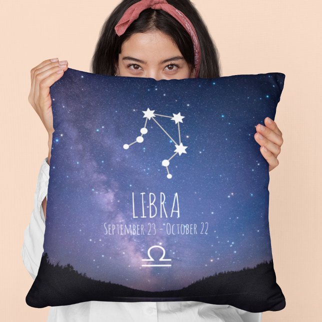 Coussin Libra | Constellation Zodiaque personnalisée (Créateur téléchargé)