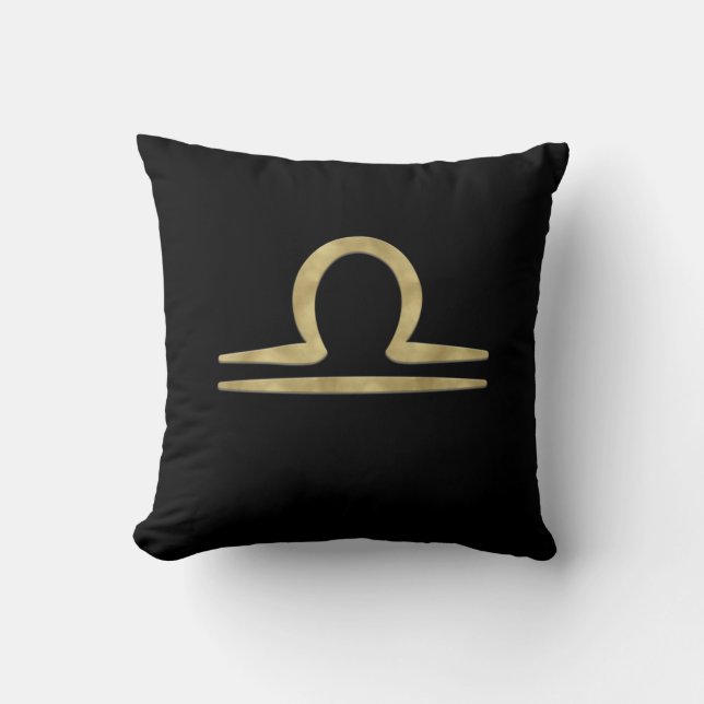 Coussin LIBRA Or Septembre Octobre Anniversaire Astrologie (Recto)
